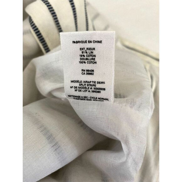 Theory "Wrap the Skirts Split Stripes" Linen Wrap Skirt‎ - Picture 9 of 12